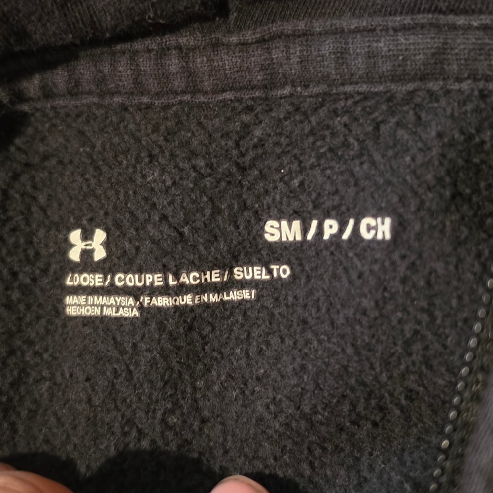 Under Armour Mens Rival Fleece Full Zip Hoodie Navy Blue Small Loose Fit Logo - Picture 4 of 7